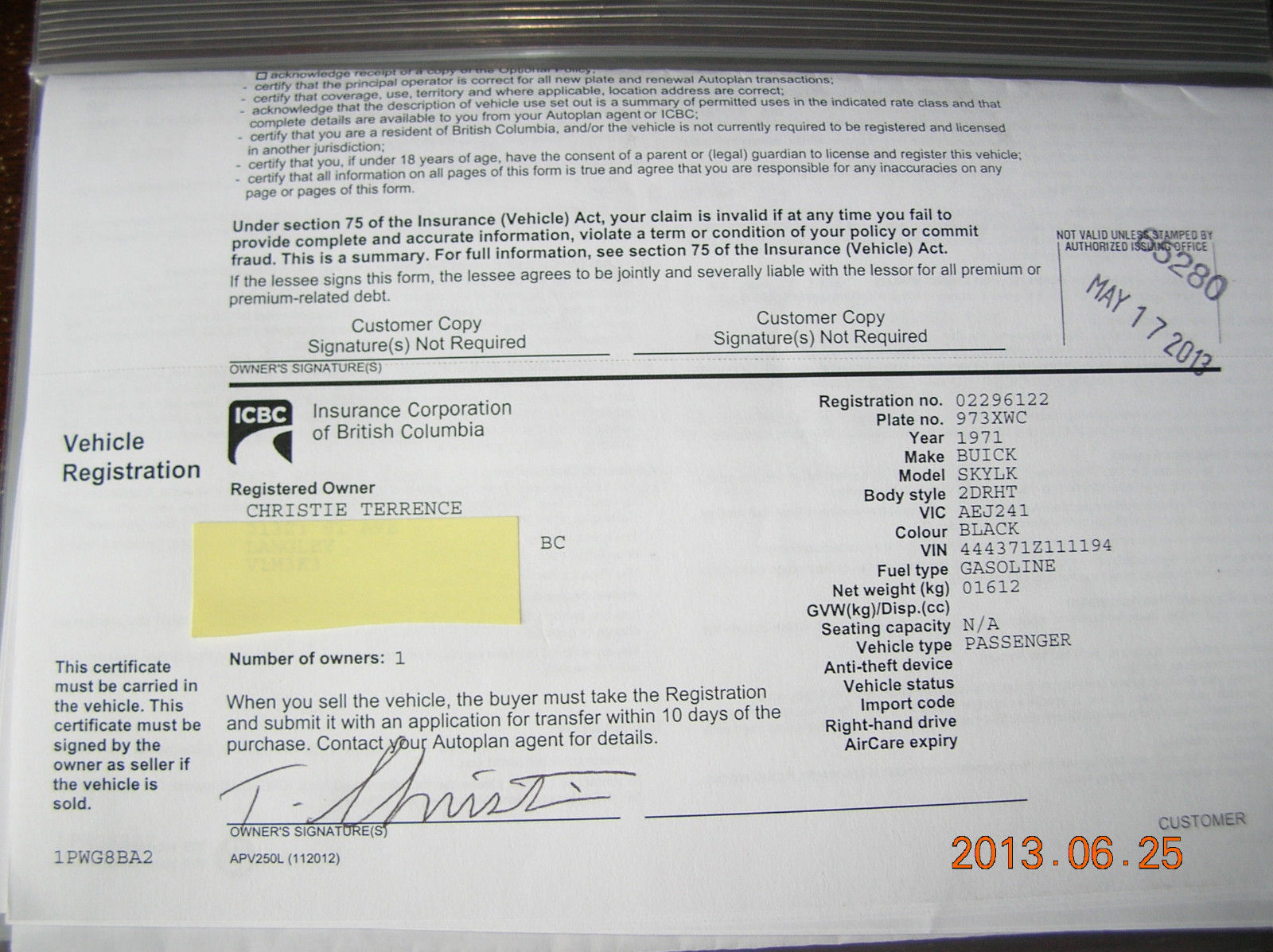 1970 Black Buick Skylark Coupe