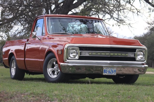 1970 Corvette Sunburst Orange Chevrolet C-10 Short Wide Bed