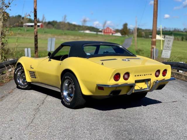 1970 Yellow Chevrolet Corvette Convertible