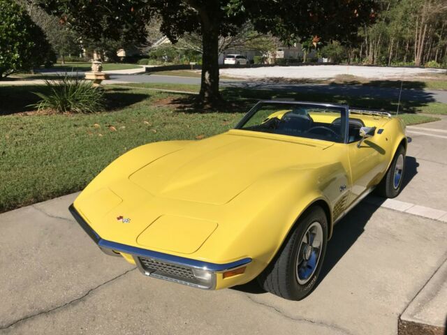 1970 Yellow Chevrolet Corvette Convertible