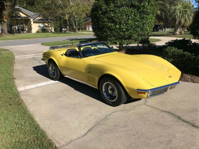 1970 Yellow Chevrolet Corvette Convertible