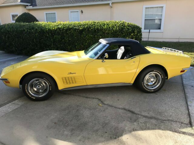 1970 Yellow Chevrolet Corvette Convertible
