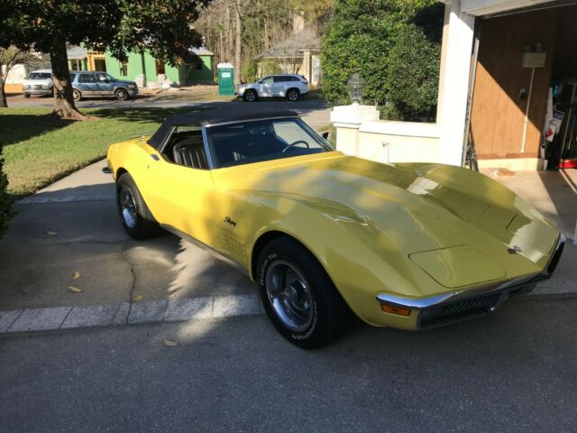 1970 Yellow Chevrolet Corvette Convertible