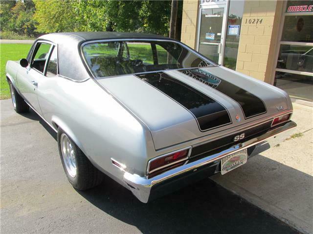1970 Silver Chevrolet Nova 2 door coupe