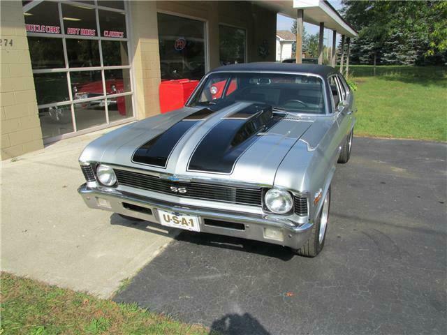 1970 Silver Chevrolet Nova 2 door coupe