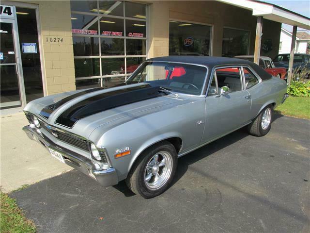 1970 Silver Chevrolet Nova 2 door coupe