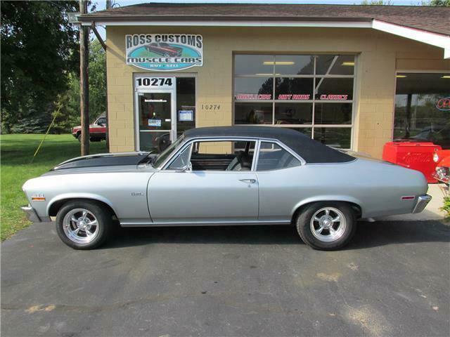 1970 Silver Chevrolet Nova 2 door coupe