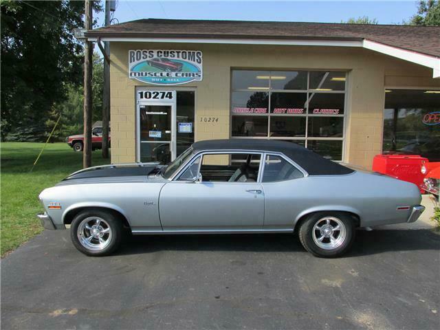 1970 Silver Chevrolet Nova 2 door coupe