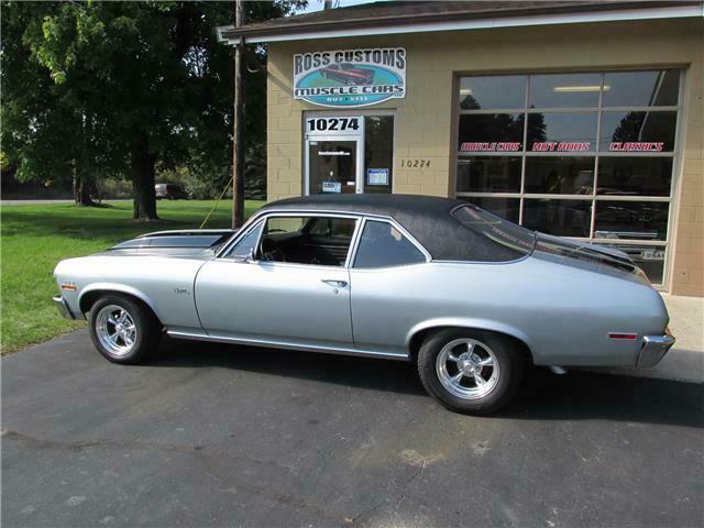1970 Silver Chevrolet Nova 2 door coupe