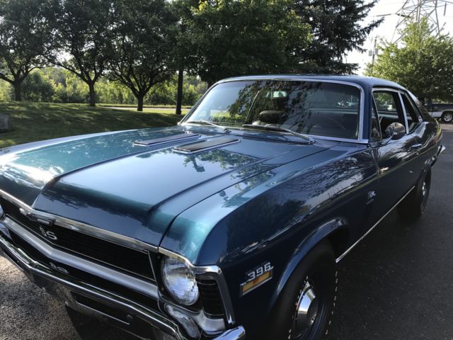1970 Blue Chevrolet Nova 2 Door