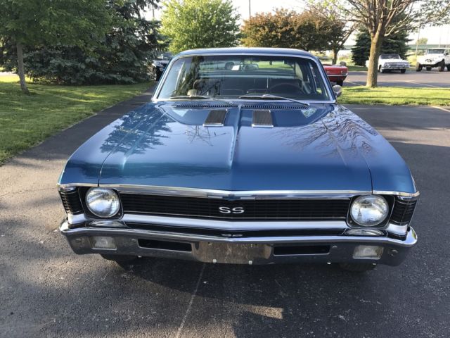 1970 Blue Chevrolet Nova 2 Door