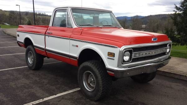 1970 Red and White Chevrolet C-10
