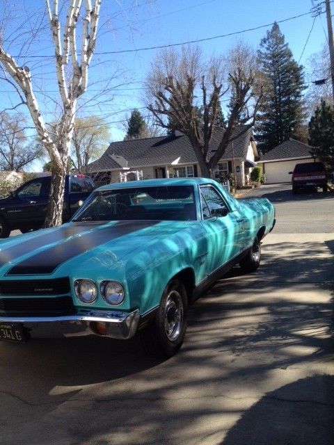 1970 Turquise-Black Chevrolet El Camino Standard Cab Pickup