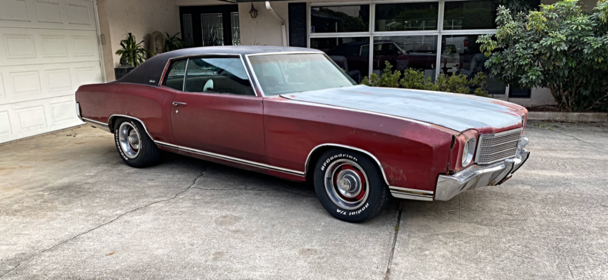 1970 Burgundy Chevrolet Monte Carlo Coupe