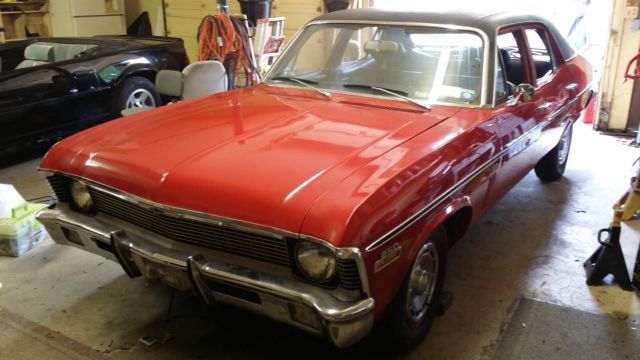 1970 Red Chevrolet Nova Sedan