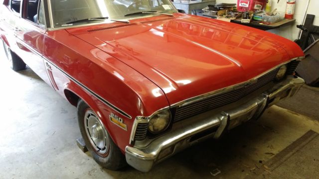 1970 Red Chevrolet Nova Sedan