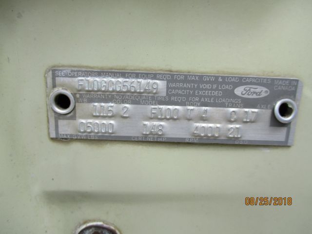 1970 Ford F-100 Standard Cab Pickup