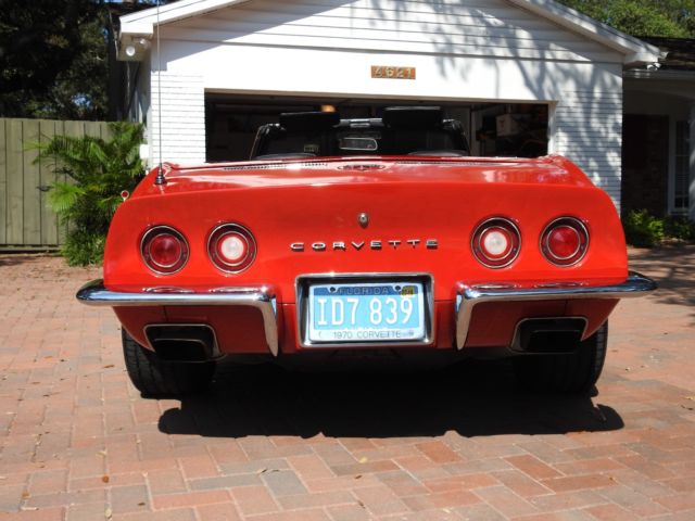 1970 Red Chevrolet Corvette Convertible