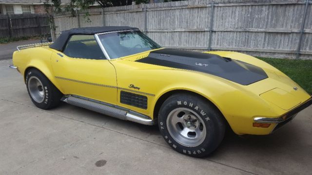 1970 Yellow Chevrolet Corvette Convertible