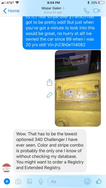 1970 Yellow Dodge Challenger Coupe