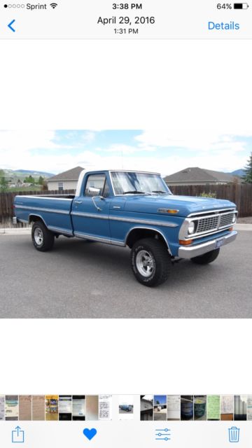 1970 Blue Ford F-100