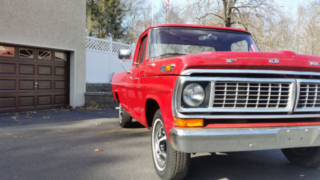 1970 RED Ford F-100 Standard Cab Pickup
