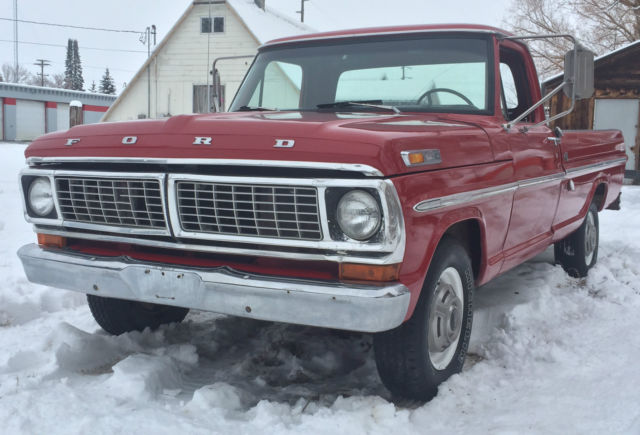 1970 Red Ford F-250 Standard Cab Pickup
