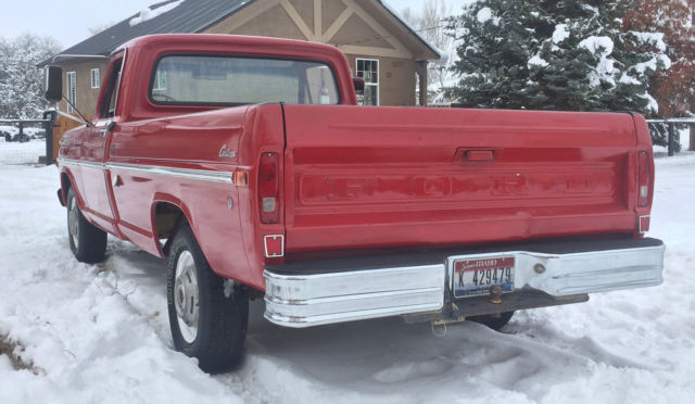 1970 Red Ford F-250 Standard Cab Pickup