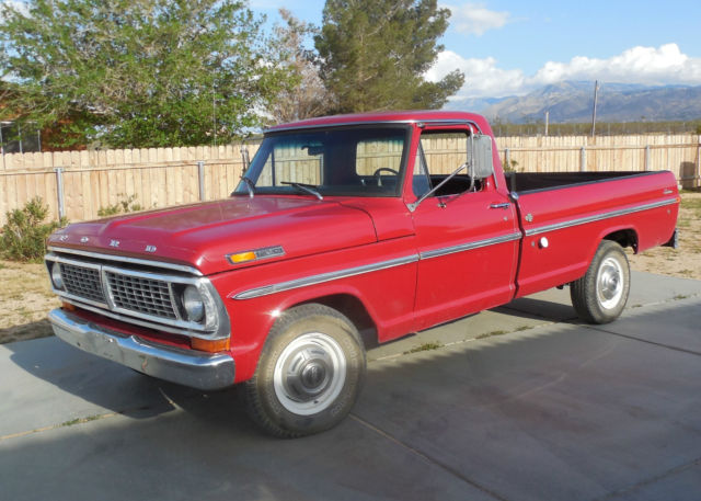 1970 Red Ford F-250 Standard Cab Pickup