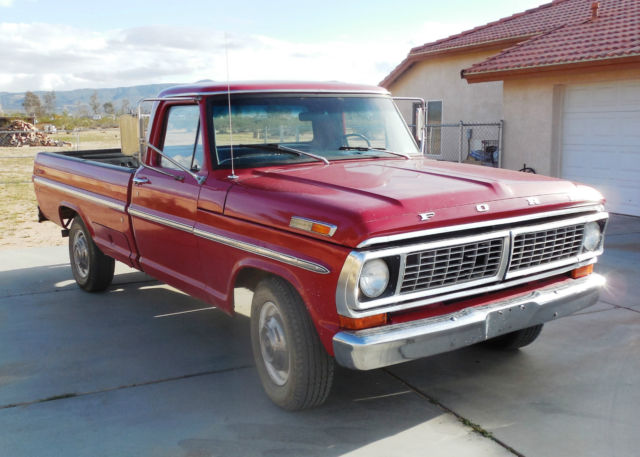 1970 Red Ford F-250 Standard Cab Pickup