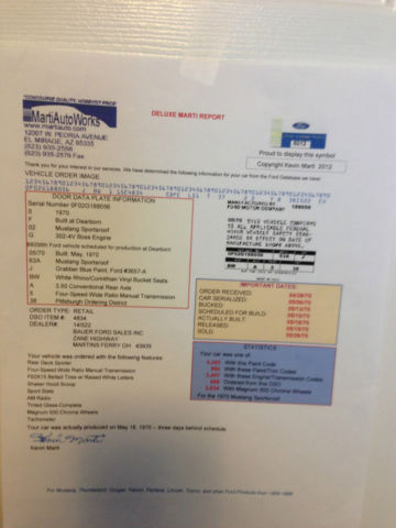 1970 GRABBER BLUE Ford Mustang Coupe