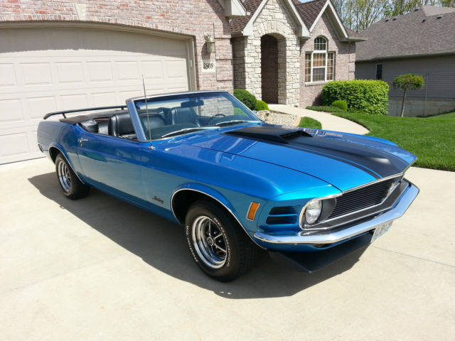 1970 Blue Ford Mustang Convertible