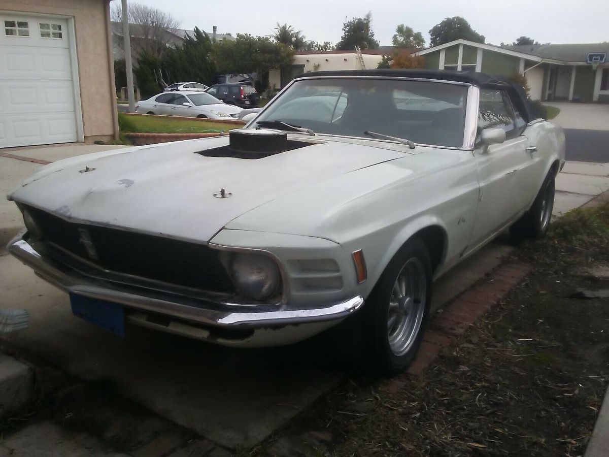 1970 White Ford Mustang Convertible