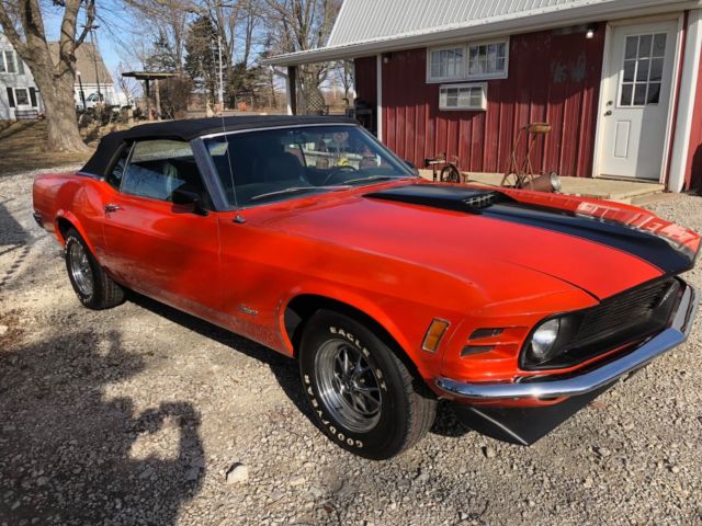 1970 Orange Ford Mustang Convertible
