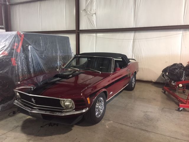 1970 Burgundy Ford Mustang Convertible
