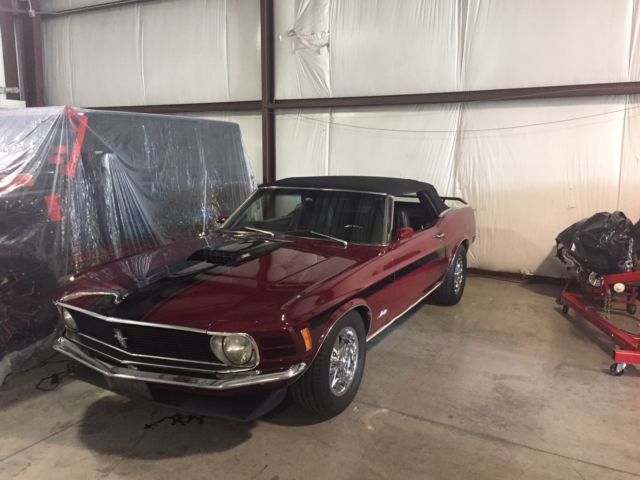 1970 Burgundy Ford Mustang Convertible