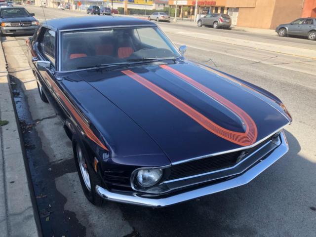 1970 NAVY BLUE/RED ORANGE STRIPES Ford Mustang Coupe