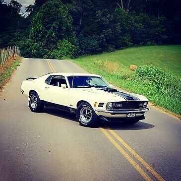 1970 White Ford Mustang 2 Door