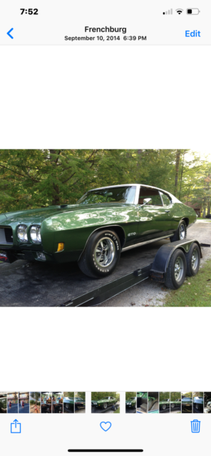 1970 Pepper green Pontiac GTO Coupe