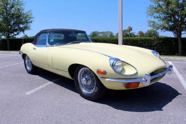 1970 Yellow Jaguar E-Type Convertible