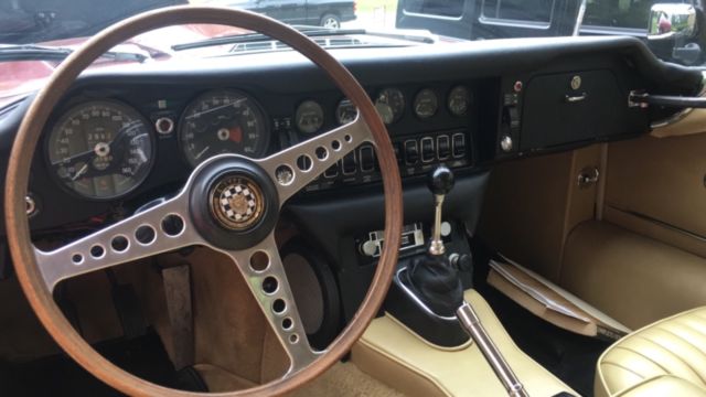 1970 Burgundy Jaguar E-Type Coupe