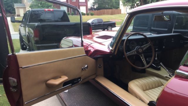 1970 Burgundy Jaguar E-Type Coupe