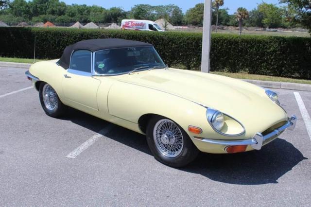 1970 Yellow Jaguar E-Type Convertible