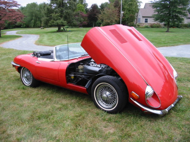 1970 Red Jaguar E-Type Convertible