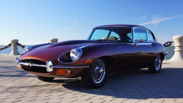 1970 Burgundy Jaguar E-Type Coupe