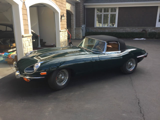 1970 British Racing Green Jaguar E-Type Convertible OTC