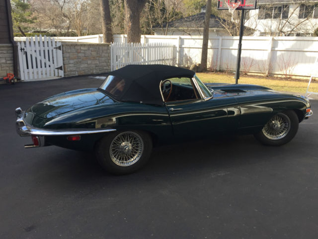 1970 British Racing Green Jaguar E-Type Convertible OTC