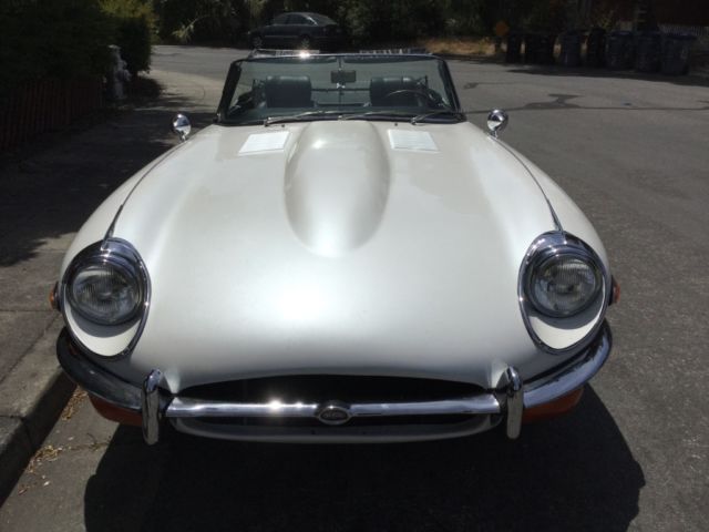 1970 White Jaguar E-Type Convertible