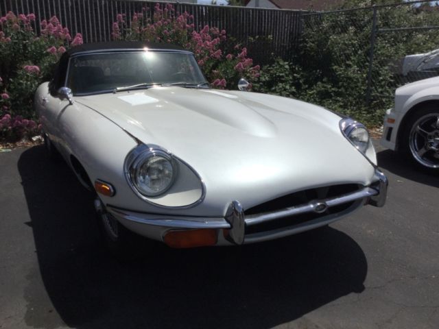 1970 White Jaguar E-Type Convertible