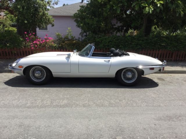 1970 White Jaguar E-Type Convertible